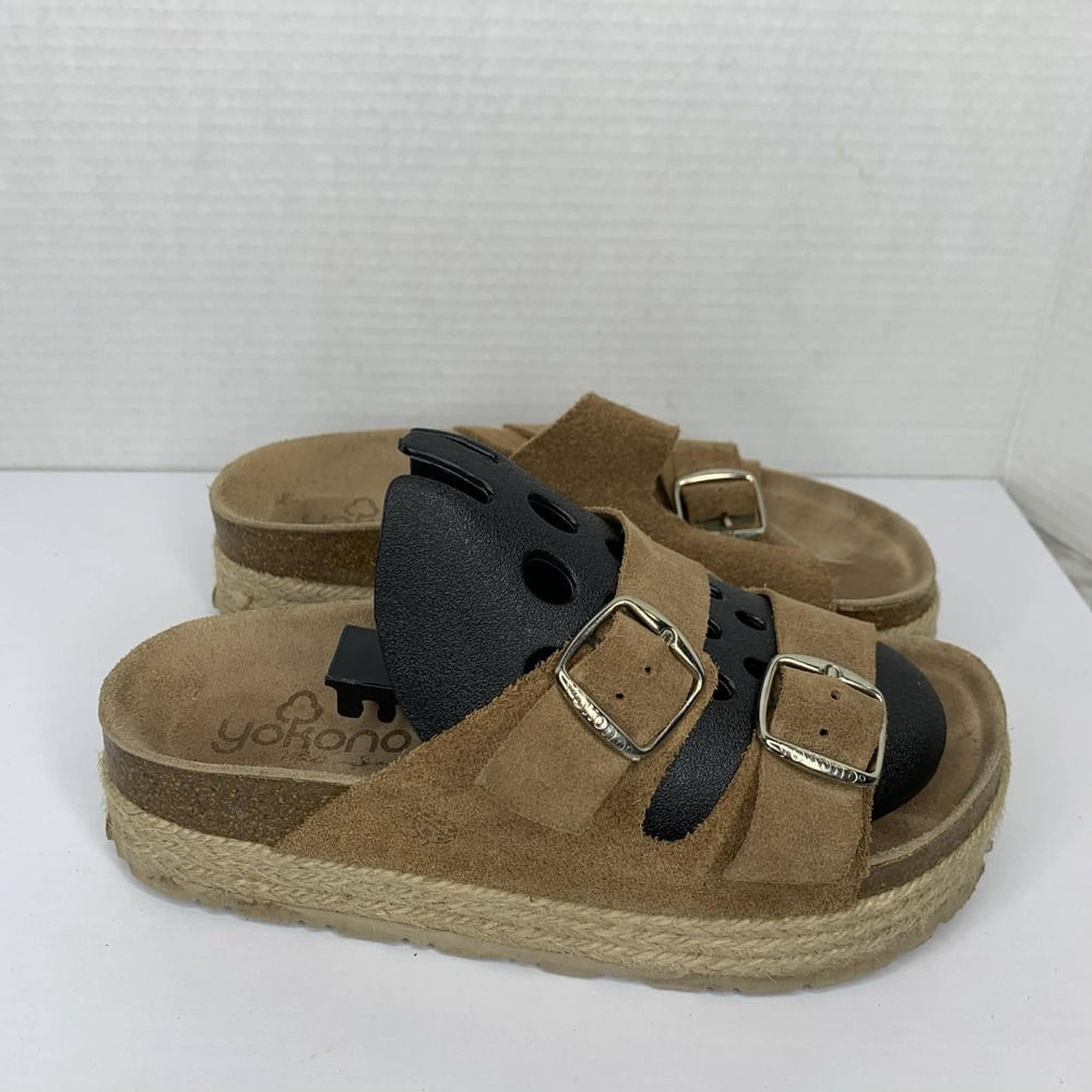 Yokono Ibiza Women's Suede Double Strap Espadrille Platform Sandals